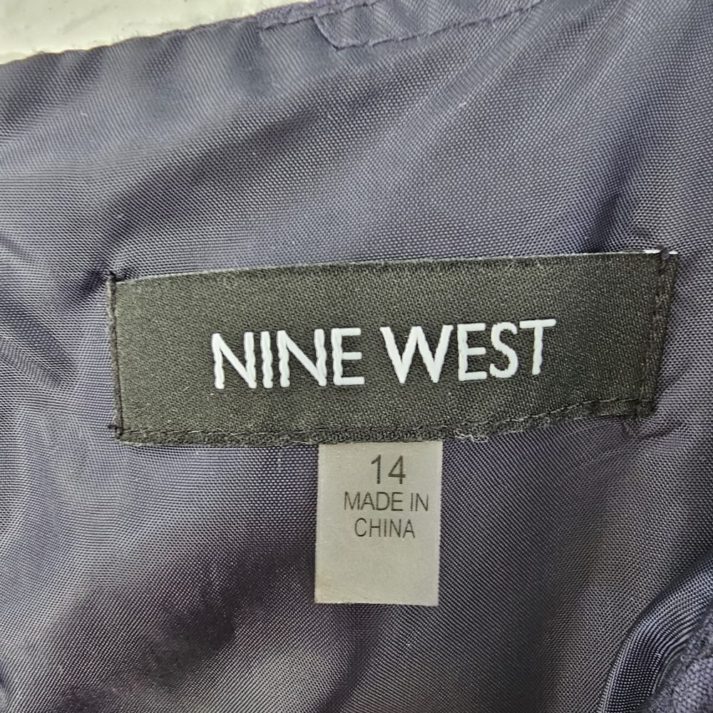 Nine West 14 Navy Blue Sleeveless Knee Lenth Woman's Dess - Picture 5 of 11